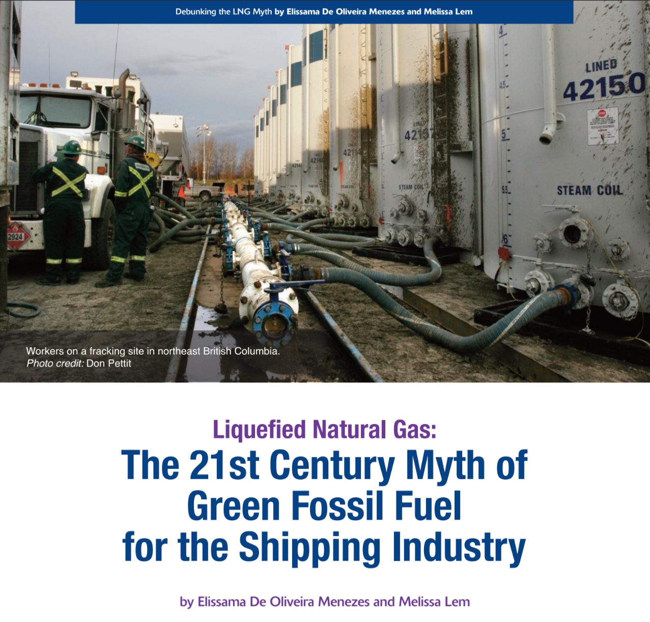 Liquefied Natural Gas: The 21st Century Myth of Green Fossil Fuel for the Shipping Industry
